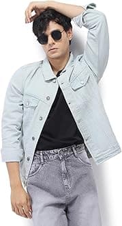 - Men's Regular Fit Washed Full Sleeve Denim Jacket