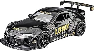MTG Metro Toys & Gift - Toyota Supra GR LBWK | 1:22 Scale | Diecast Model Metal Pull Back Toy car for Kids with Openable Doors & Light, Music Toy Vehicle for Kids 【Colors as Per Stock】