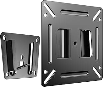 Monitor Wall Mount Most 14-24“ TVs Computer Universal Low Profile RV TV Wall Mount VESA Up to 100x100mm Max Weight 30lbs Fits 15 19 20 22 23 Inch Camper Small Monitor Mount Bracket