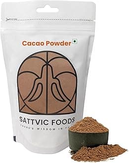 Sattvic Foods Artisanal Cacao Powder (200 g) Produced from Non-Alkalized Cacao beans | Unsweetened | Sourced from Kerala | High in Antioxidants | Use in Baking, Smoothies, Truffles
