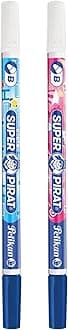 Super-Pirat Royal Blue/Ink Eradicator Pen, Fine Tip on Pen, Broad Tip on Eradicator, 2 Pack (921734), 5.000