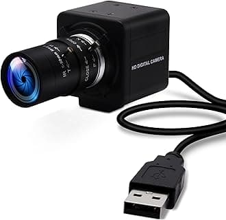 USB Camera 8MP 10X Optical Zoom Webcam 5-50mm Varifocal Lens, USB Webcam With CMOS IMX179 Image Sensor Video Conference Close-up Web Cameras Plug and Play For Windows Linux Raspberry Pi Camera