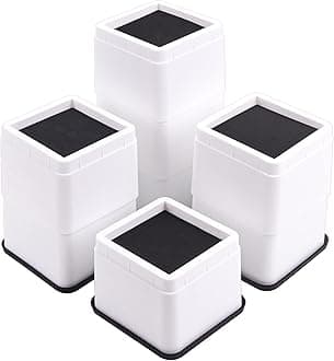 BTSD-home Bed Risers 3 or 6 Inch Heavy Duty Stackable Furniture Risers for Sofas Table Couch Chair Bed Raisers Set of 8 White