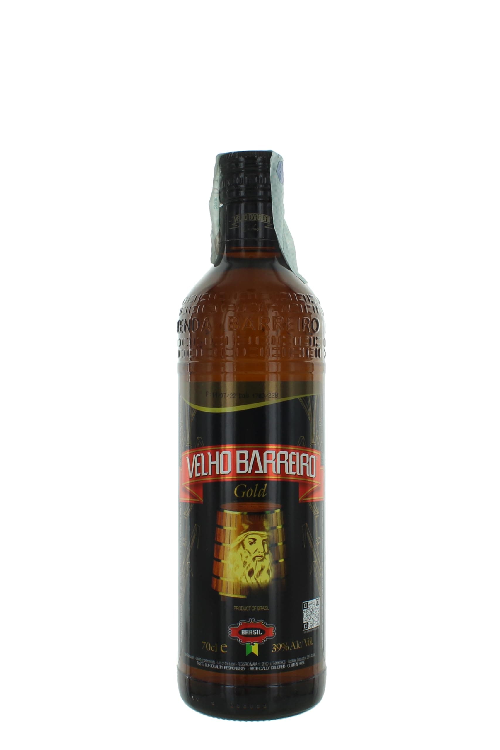 Velho Barreiro Cachaca Gold, 70 cl