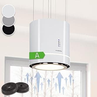 Hanging Island Cooker Hood, Extractor Fan for Kitchen Islands, 540m³/h Airflow, Timer, Adjustable Kitchen Extractor Fan with Futuristic Design, 3 Mode Cooker Hoods, Activated Carbon Filters