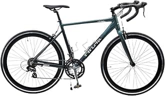 FitTrip Super Velo Roadbike | Al Alloy 6061 Frame & Fork w/ICR | 2x7 Shimano Gearset | PROMAX Caliper Brakes l KMC Chain | 700x25c Innova Tires (Size: 52)