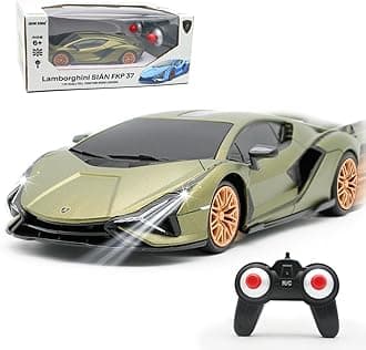 QUN XING Remote Control Car 1:24 Officially Licensed 2.4GHZ Rc Cars Lambo Sport Racing Toy Car for Kids Boys 4-7 Years Birthday Gift, Green