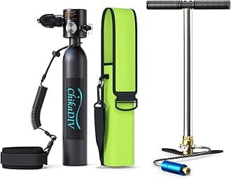 C300 Mini Scuba Tank Refillable Oxygen Cylinder with 0.5 L Capacity Scuba Tank Kit with pump 5-10 minutes Underwater Diving Gear for Diver Portable Diving and Snorkeling Equipment B3 black