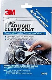 3M 39173 Quick Headlight Cleaner and Restorer Coat Wipes