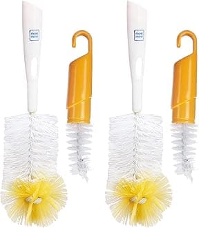Mee Mee Bottle and Nipple Cleaning Brush, Yellow (Pack of 2)