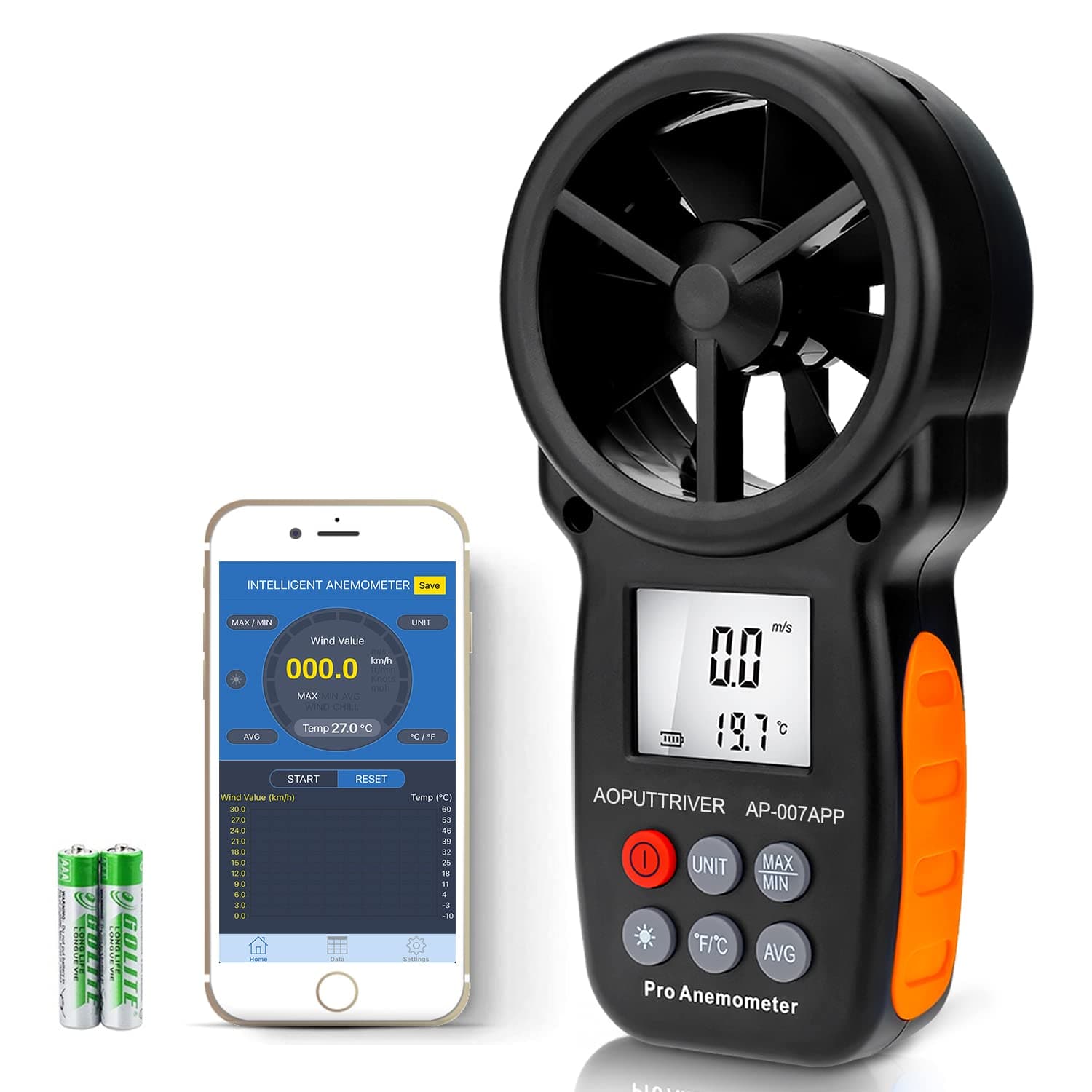 Digital Anemometer Handheld AP-007APP wind speed meter