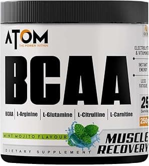 Asitis NutritionATOM BCAA 250g with L-arginine, L-Carnitine, L-Citrulline Powder for Energy Burst & Athletic Performance | Mint Mojito Flavor