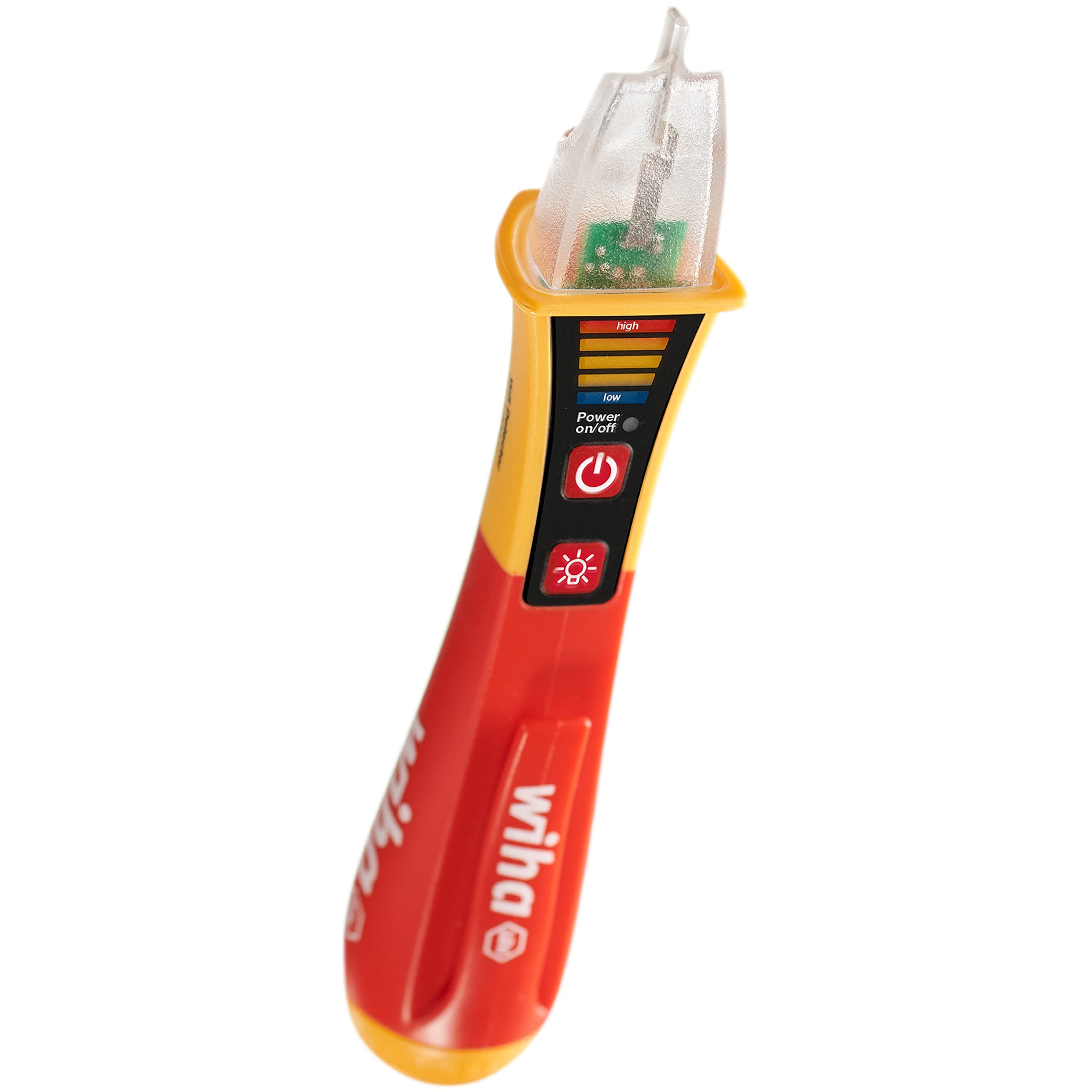 Voltage Tester, VDE, Current Explosion-Proof, Phase Non-Contact, Single-Pole, 12-1000 V AC (44309), Includes 2 x AAA Batteries, Red