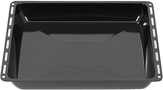 ICQN Baking Tray 465 x 370 x 60 mm Deep, Enamelled Grease Pan for Oven and Hob, Suitable for Bosch, Siemens, Neff Constructa, Scratch-Resistant and Rustproof, 46.5 x 37 cm