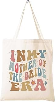 LIBIHUA Mother of the Bride Gift,Wedding Gifts for Mom,Bridal Party Present-Bachelorette Present,Simple Atmospheric Shoulder Bag,Shopping Tote Bag-In My Mother of the Bride Era