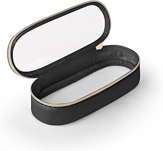 Clear Travel Makeup Brush Holder, Portable Cosmetic Brush Case, Transparent Waterproof Makeup Brush Storage Bag, Black