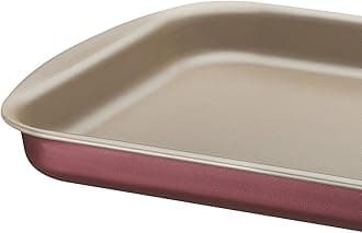 Tramontina Brasil 22cm 1.4L Red Aluminum Flat Roasting Pan with Interior and Exterior Starflon Max PFOA Free Nonstick Coating