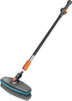 Gardena Cleansystem Wash Set with 90 cm Handle S and Handled Brush Soft: Practical Cleaning Set, Ideal for Effective Washing of Larger, Sensitive Surfaces, Cleaning tabs (18826-20)