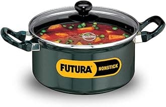 Hawkins Futura 3 Litre Cook n Serve Stewpot, Non Stick Pot with Glass Lid, Cooking Pot with Lid, Black (NST30G)