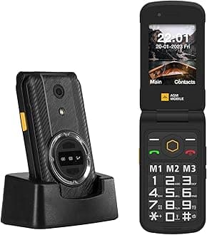 Unlocked Flip Mobile Phone, M8 FLIP Feature Phone with Big Button and Keyboard, Waterproof/Drop-Proof,SOS,4G Dual SIM, Fast Dialing,104dB Powerful Speaker,Hearing Aid Compatible