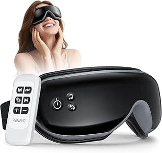 Eyeris 1 Eye Massager with Heat, Remote, Compression, Bluetooth, Birthday Gifts for Women Men, Heated Sleep Mask, Eye Care Device for Strain Relief