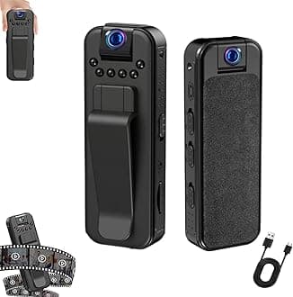 HD 1080p Rechargeable Mini Body Camera with Night Vison&Rotating Lens, Infrared Night Vision Portable Recorder with Memory Card, for Sport, Travel, Cycling (Direct Recording)