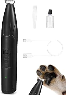 LEYOUFU Dog Clippers for Grooming, 2 Speed Low Noise Cordless Dog Paw Trimmer, Rechargeable Small Pet Hair Trimmer for Grooming, Cat Hair Clippers Shaver for Paws, Eyes, Ears, Face, Rump (Black)