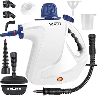 KIATO SC07 Handheld Steam Cleaner, 10 in 1 Handheld Steamer for Cleaning, Upholstery Steam Cleaner for Surface Cleaning Home, Furniture, Sofa, Car, Tile (White)
