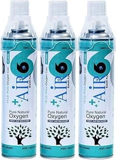 Air6 Natural Oxygen Cylinder - 10L (Pack Of 3) | 150+ Sprays | Potable Can | Lightweight Oxygen Can with Mask for Altitude/Pollution & Respiratory Relief | Home, Travel & Emergency Use |