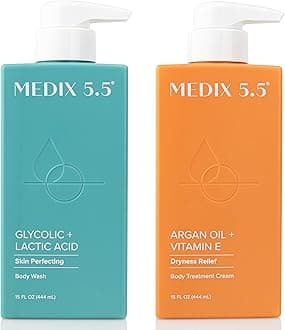 Argan Oil Hydrating Body Treatment Cream + Glycolic Acid Exfoliating Body Wash Set
