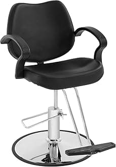 Salon Chair for Hair Stylist,Heavy Duty Hydraulic Pump Styling Chair,360 Degree Swivel,Beauty Shampooing Equipment for Salon Barber Shop，Black