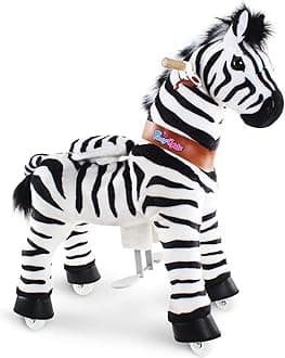 PonyCycle Mechanical Ride On Pony Hobby Horse Toy with Wheels Classic Model U Plush Walking Animal Rideable Horse for Toddlers Ages 4-7 Indoor Outdoor Riding Horse Toy Stripe Ux468