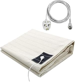Grounding Sheet Silver Conductive Earthing Sheet with UK Connection Cord for Better Sleep(39x80in)