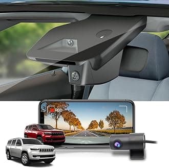 Fitcamx Front 2K+Rear 1080P Dash Cam Adapts for Jeep Wagoneer 2022-2026 & Grand Wagoneer L S (HD2-D4150), OEM Style, Dual HD Video, WiFi & APP, Loop Recording, G-Sensor, Easy to Use, 64GB Card