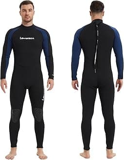 Lemorecn Men's Wetsuit 3/2mm and 5/4mm,Full Wetsuits for Men and Women,Wetsuits for Diving Snorkeling Surfing Swimming