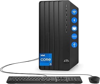 Desktop Computer Tower PC, Intel 6-Core i5-12500 Processor, 8GB DDR4 RAM, 512GB PCIe NVMe SSD, WiFi & Bluetooth, KB & Mouse, Windows 11 Home, for Home Office, Business & Student