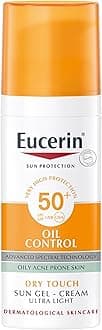 Eucerin Oil Control Sun Gel-Cream Dry Touch SPF 50+ 50ml, Unscented Sun Protection Gel for Sensitive, Oily and Acne-Prone Skin, Fast-Absorbing Sunscreen with UV Filter