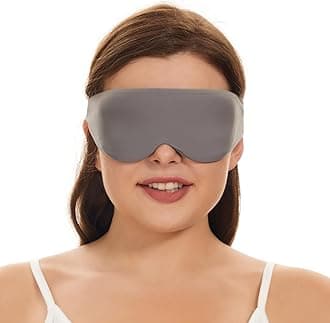 Sleep Mask Side Sleepers Headband Design, Soft Eye Shades for Men and Women 100% Blackout Mask Extra-Plush, Dark Grey