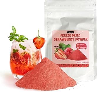 Fraunitsh Strawberry Powder 7.05oz | Freeze Dried Strawberries Powder | Natural Fruit Powder Berry Source | Strawberry Flavoring for Drinks, Cakes, Smoothie, Icing | No Sugar Added & No Additives