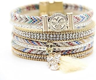 Leather multilayer bracelet Ladies bracelet women closure