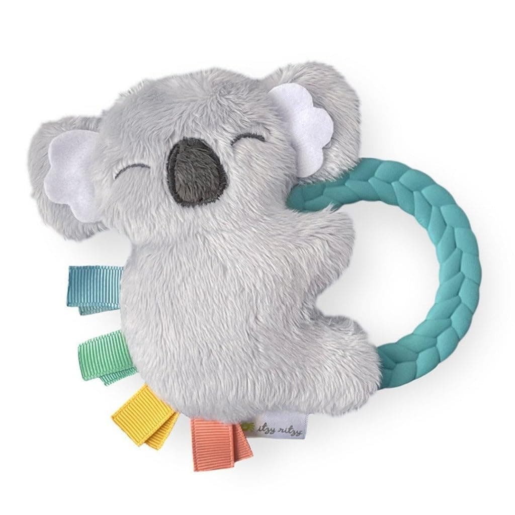 Ritzy Rattle Pal with Teether - Baby Teething Toy Features A Minky Plush Character, Gentle Rattle Sound & Soft Teether Toy for Newborn (Koala)