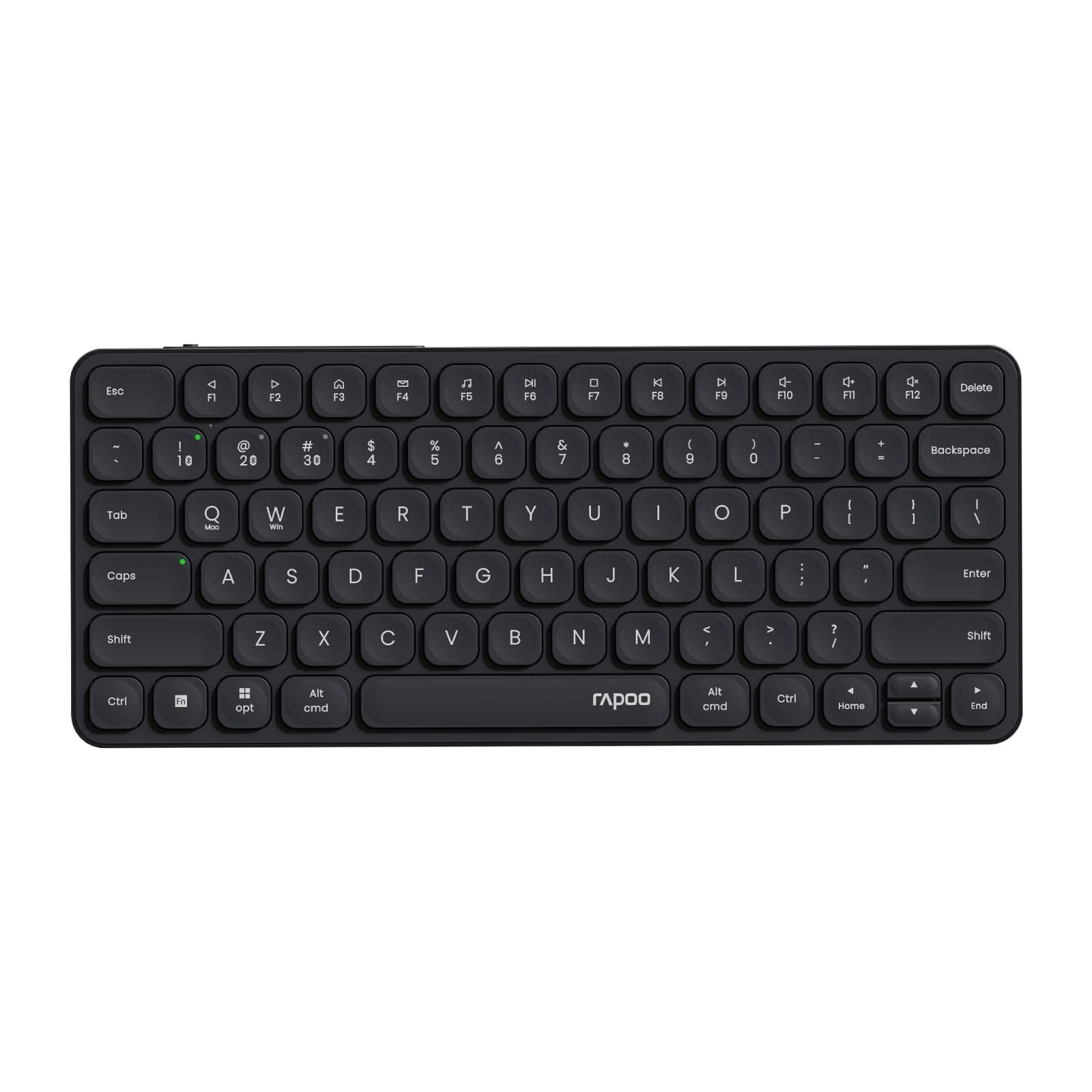 Rapoo E9050L Bluetooth Wireless Keyboard, Support 4 Devices, 78-Key Keyboard with Indicator Light, Silent, Rechargeable, 90-Day Battery Life, Ultra-Thin Keyboard for Windows/Mac/Linux/Chrome, Black
