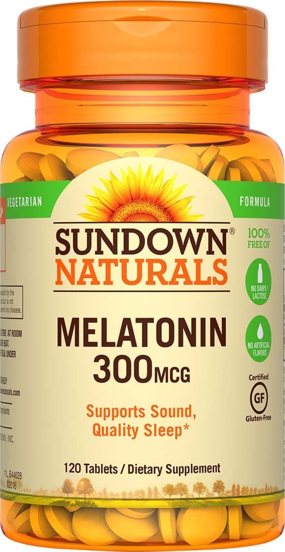 Sundown Melatonin Tablets, 300 mcg, 120 Count