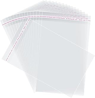 Morepack Self Sealing Cellophane Bags, 8x12 Inches 200 Pcs Clear Resealable Cellophane Bags Self Adhesive