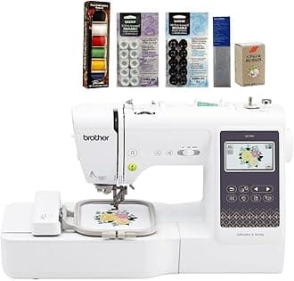 Brother SE700 Sewing and Embroidery Machine, 6-Piece Thread Set, 20 Bobbins, 100-Piece 75/11 Embroidery Needles, Stabilizer Roll