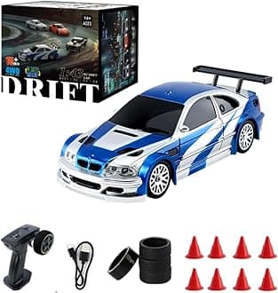 Mini RC Drift Car with Gyro, 4WD Electric Racing Car with Lights, High Speed RC Vehicle for Adults
