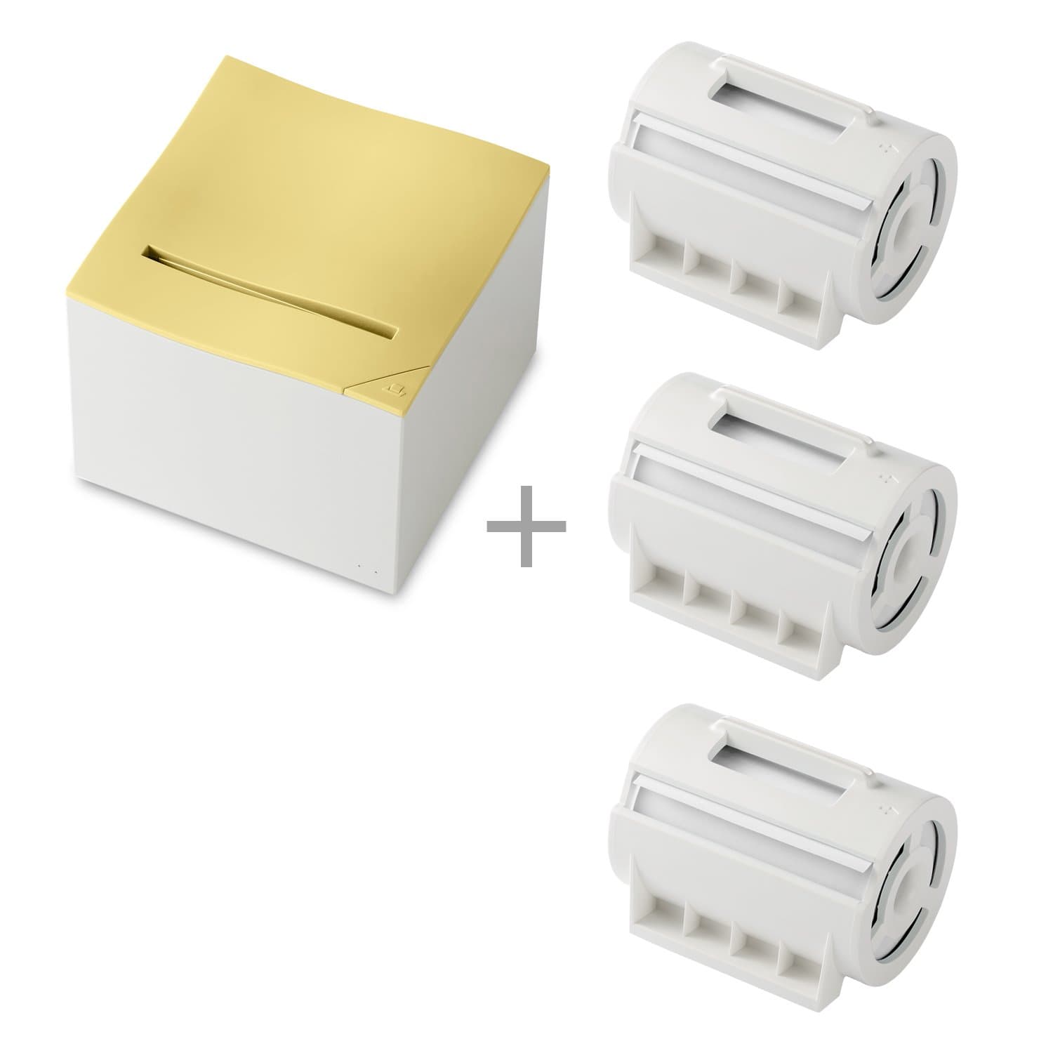 nemonic Sticky Note Inkless Yellow Printer (1 Item) Bundle with White Paper (3 Items)