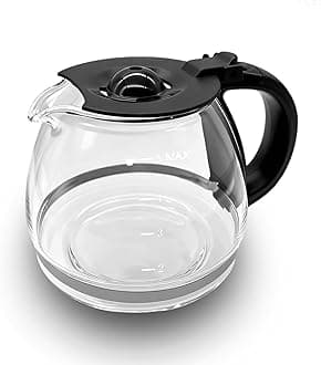 5 Cup Replacement Coffee Carafe, Fits Mr Coffee 5-cups Coffee Machines Model BVMC-PC05BL2, BVMC-SC05BL, Compatible with Gourmia GCM3510 5cups Coffee Maker, Black handle