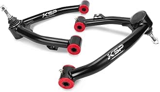 KSP Upper Control Arm 2-4" lift for 07-16 Silverado Avalanche Tahoe, Sierra Yukon 6-Lug 2WD/4WD Factory Cast Steel arms, Tubular Black A-arm