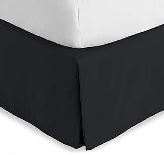 Bare Home Bed Skirt Double Brushed Premium Microfiber, 15-Inch Tailored Drop Pleated Dust Ruffle, 1800 Ultra-Soft, Shrink and Fade Resistant (King, Black)